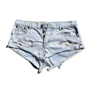 One Teaspoon, Denim White Wash Shorts, Size 28, Great Condition, Sexy & Soft